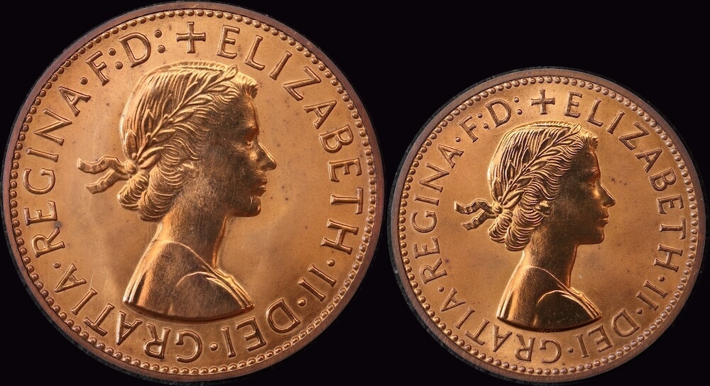 1960 Perth Proof Copper Pair (Penny and Halfpenny) about FDC