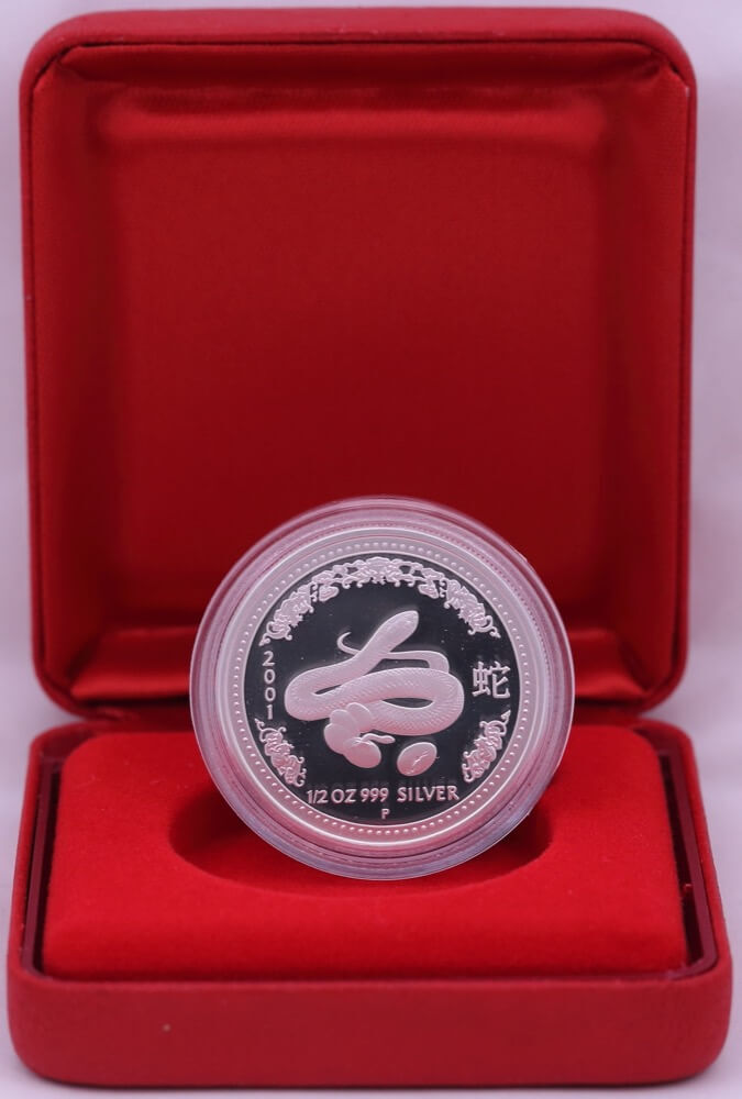 2001 Silver Lunar Half Ounce Proof Coin 2001 Snake product image