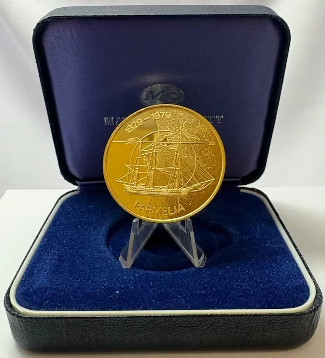 1979 Gold Medallion Matthey Garrett Parmelia / 150 Years White Settlement