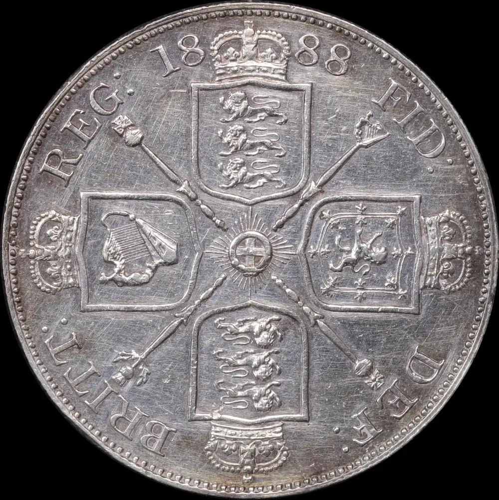 1888 Silver Double Florin Victoria S#3923 Good Extremely Fine product image
