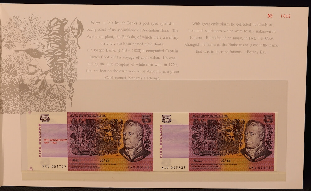 1992 Five Dollar Uncut Horizontal Pair