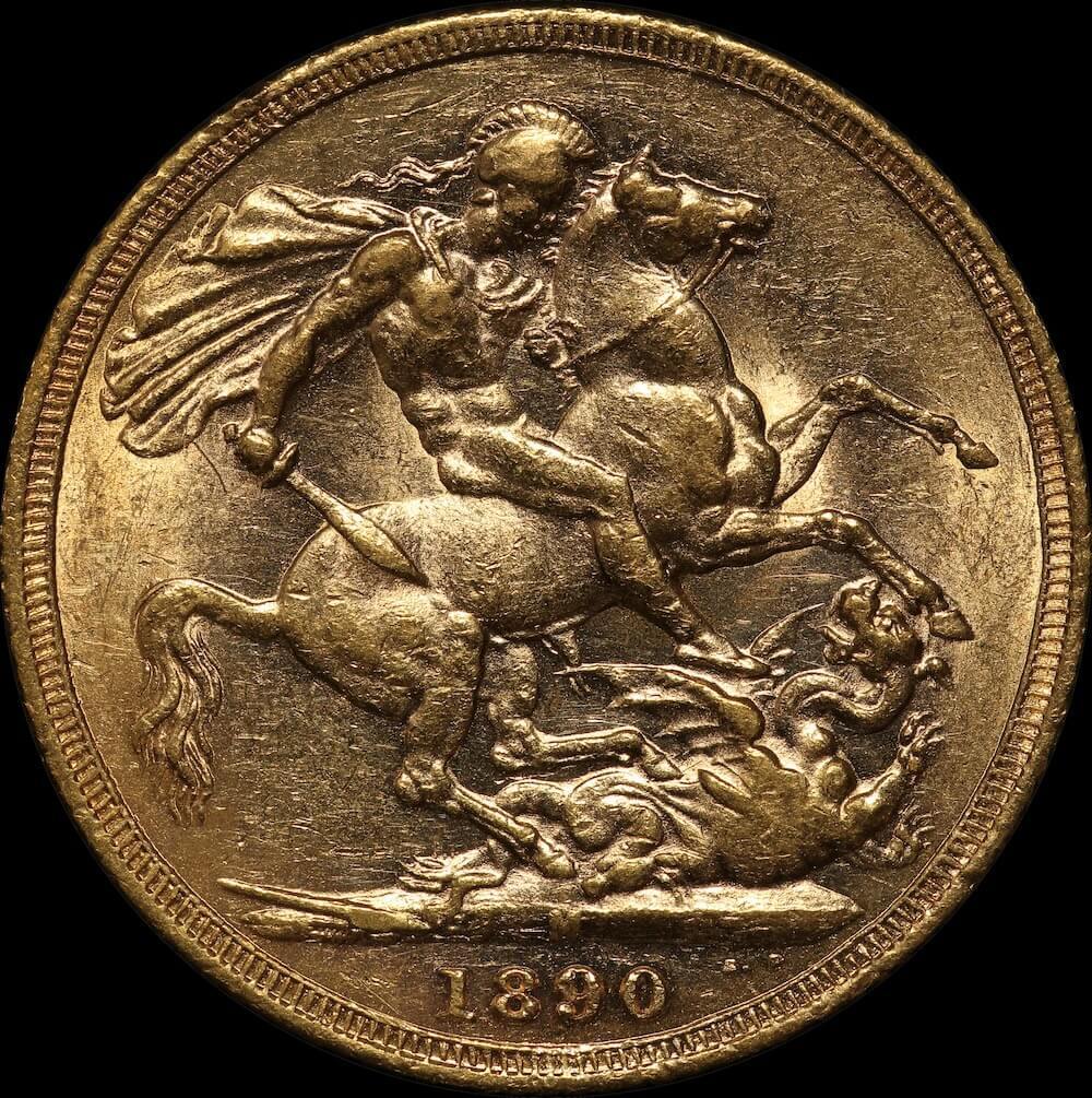 1890 Melbourne Jubilee Head Sovereign Extremely Fine