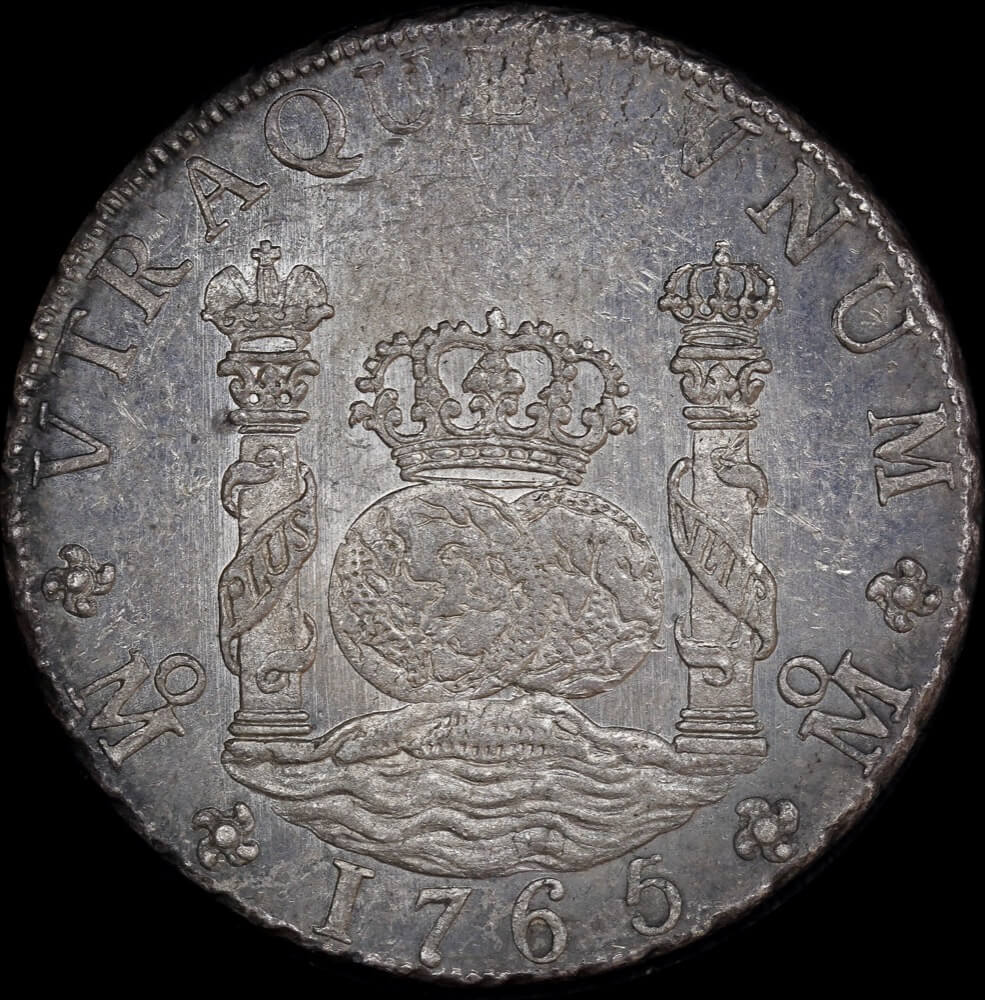 Mexico 1765 Silver 8 Reales / Pillar Dollar KM#105 Uncirculated
