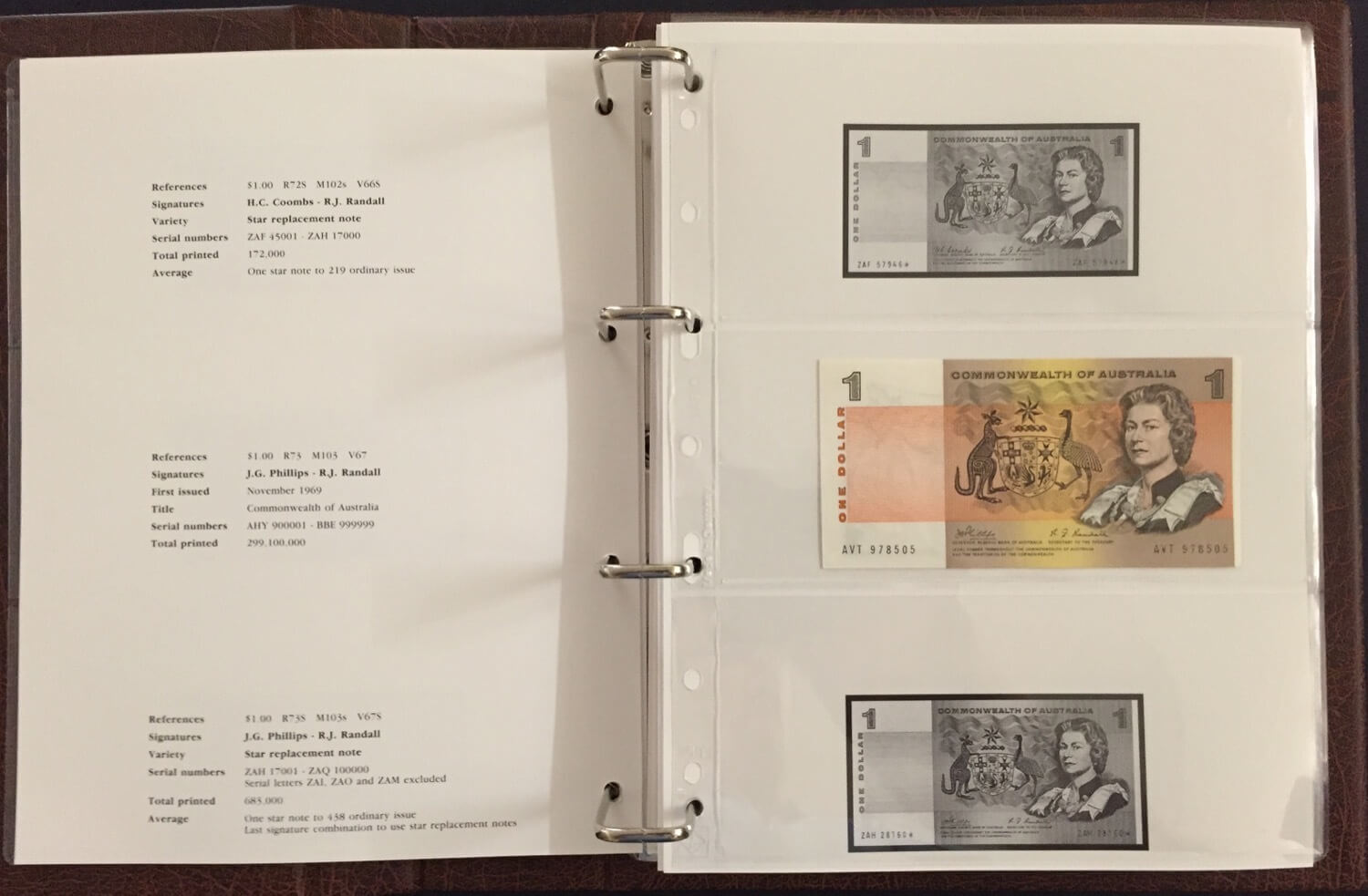 Custom Designed Album for A Complete Set of Paper Decimal Notes