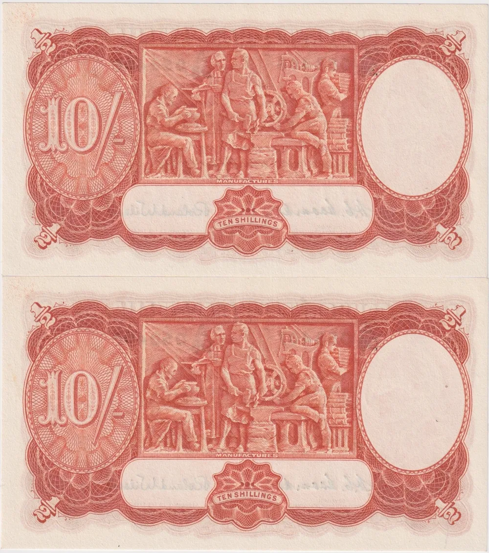 1952 Ten Shilling Pair Coombs/Wilson R15 Uncirculated