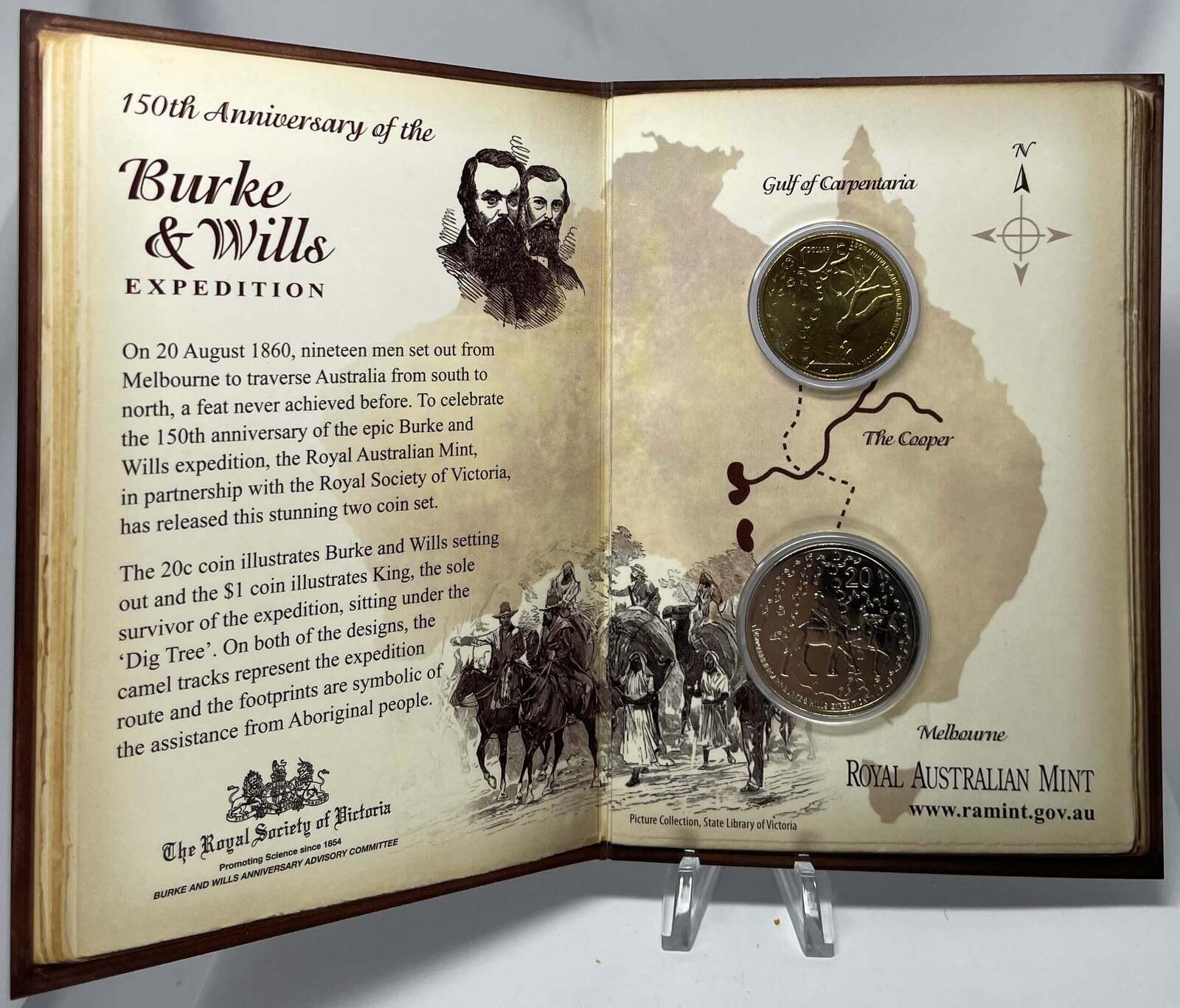 2010 2 Coin Mint Set Burke and Wills