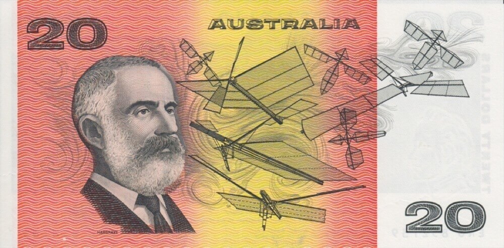 1985 $20 Note OCR-B Serials Side Thread Johnston/Fraser R409A Uncirculated