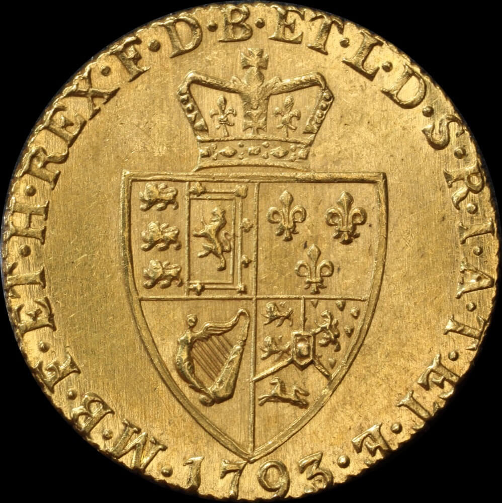 1793 Gold Spade Guinea George III S# 3729 about Unc product image