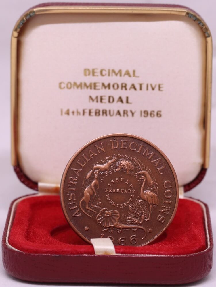 Royal Australian Mint Medallion Bronze 1966 Introduction of Decimal Currency In Case Uncirculated product image