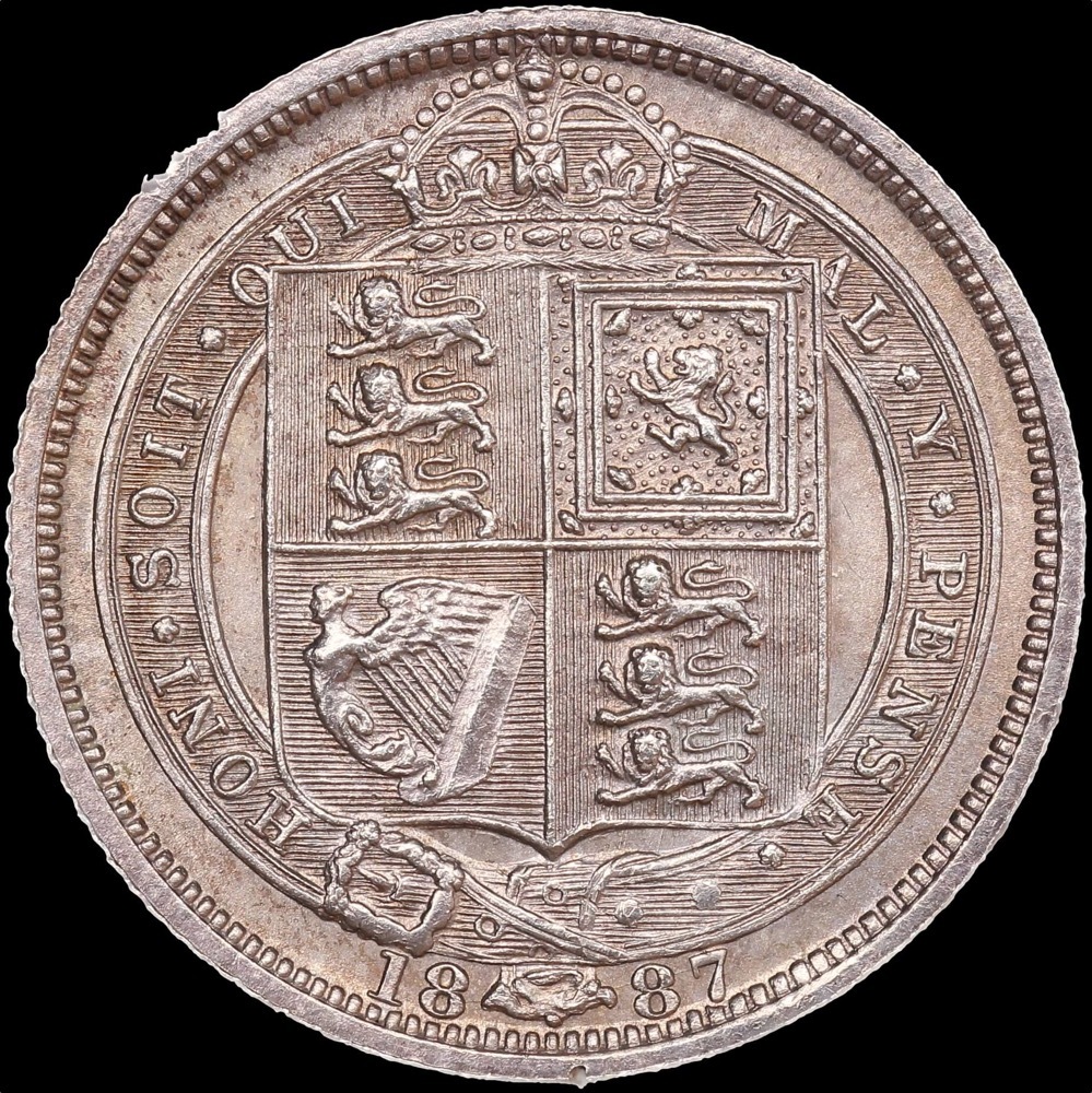 1887 Silver Sixpence Victoria S#3929 Choice Uncirculated product image