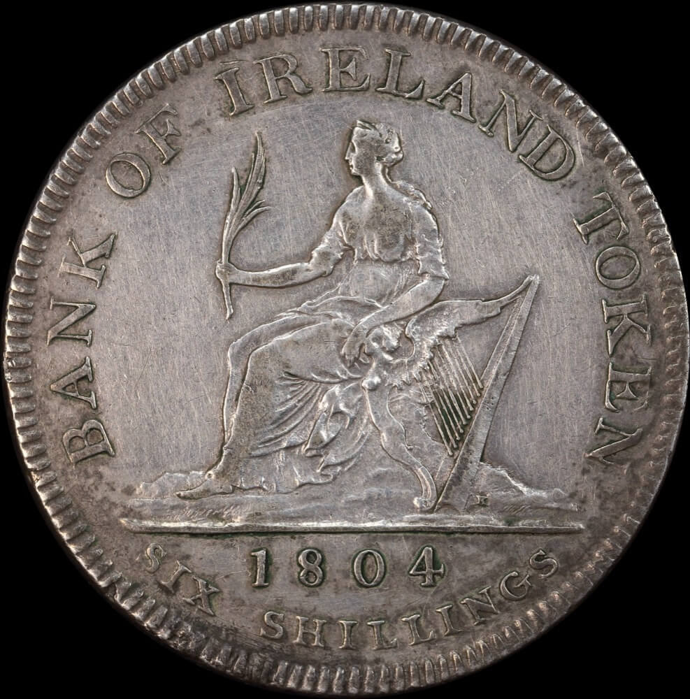 Bank of Ireland 1804 Silver 6 Shillings Bank Token KM# Tn1 Very Fine product image