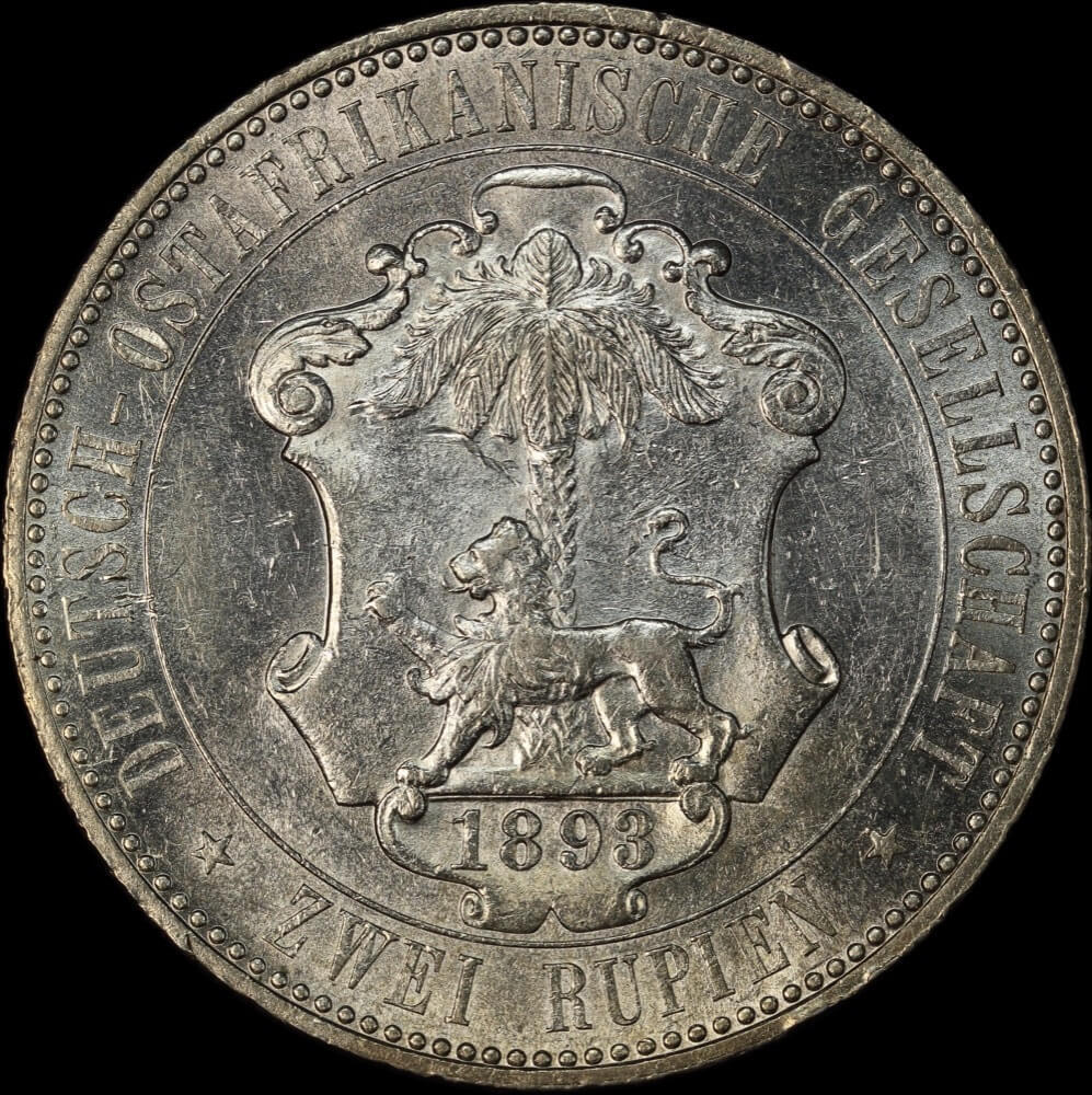 German East Africa 1893 Silver 2 Rupien KM#5 Uncirculated product image