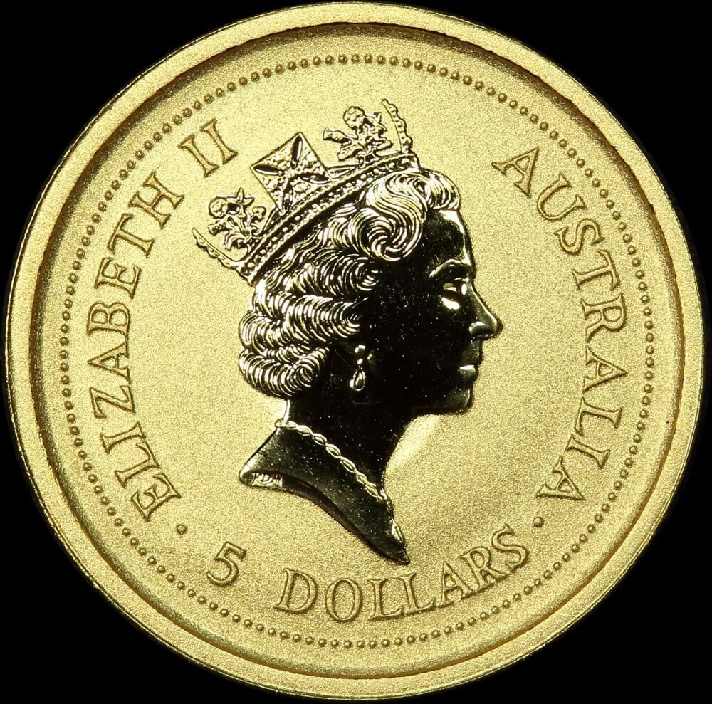 1998 Gold 1/20 ozt Kangaroo Nugget Specimen Coin