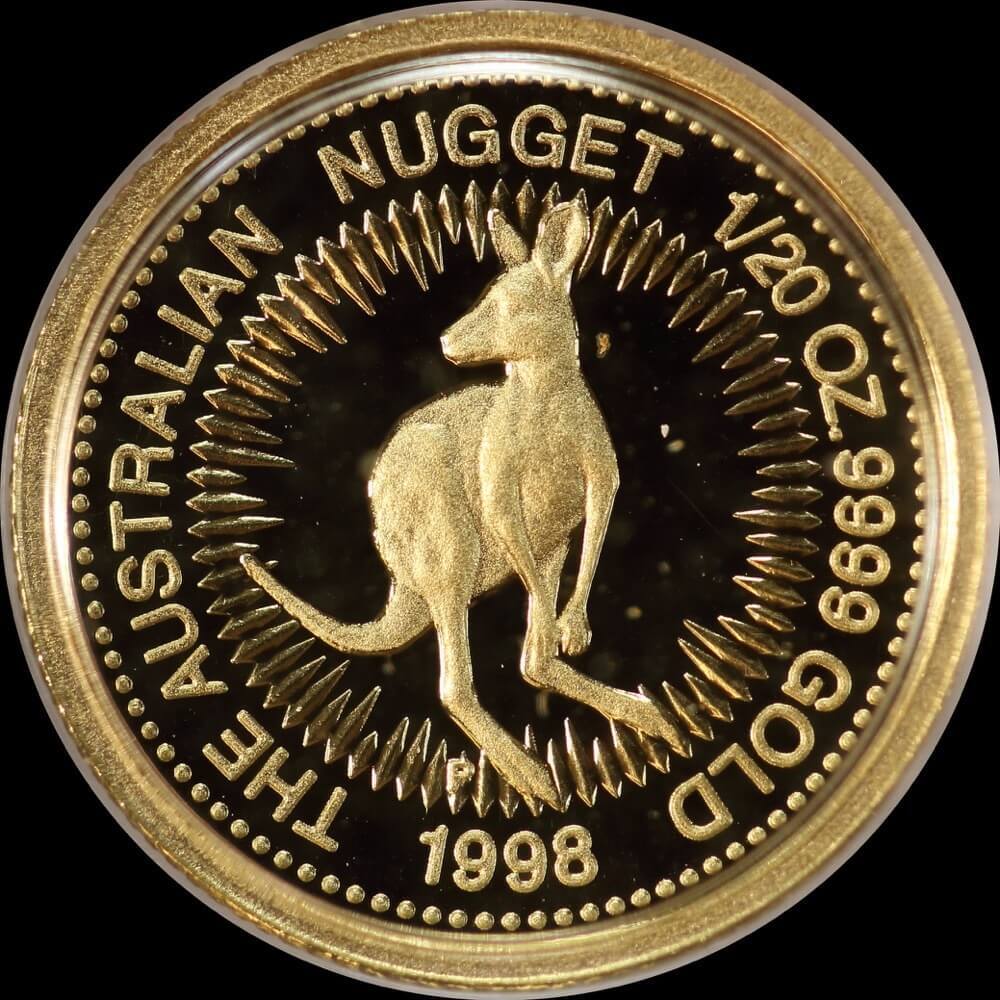 1998 Gold 1/20oz Proof Coin and Natural Gold Nugget - Heritage Set