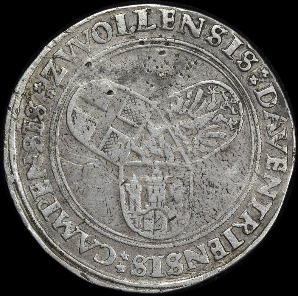 Netherlands (Deventer Kampen Zwolle) 1555 Silver Rijksdaalder Dav#8534 Very Fine product image