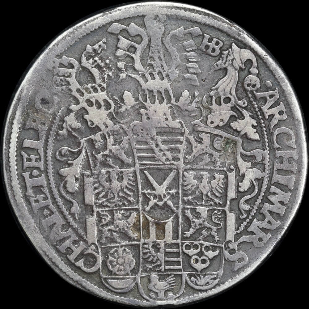 German States (Saxony) 1591 Silver Thaler Dav#9806 Good Fine product image