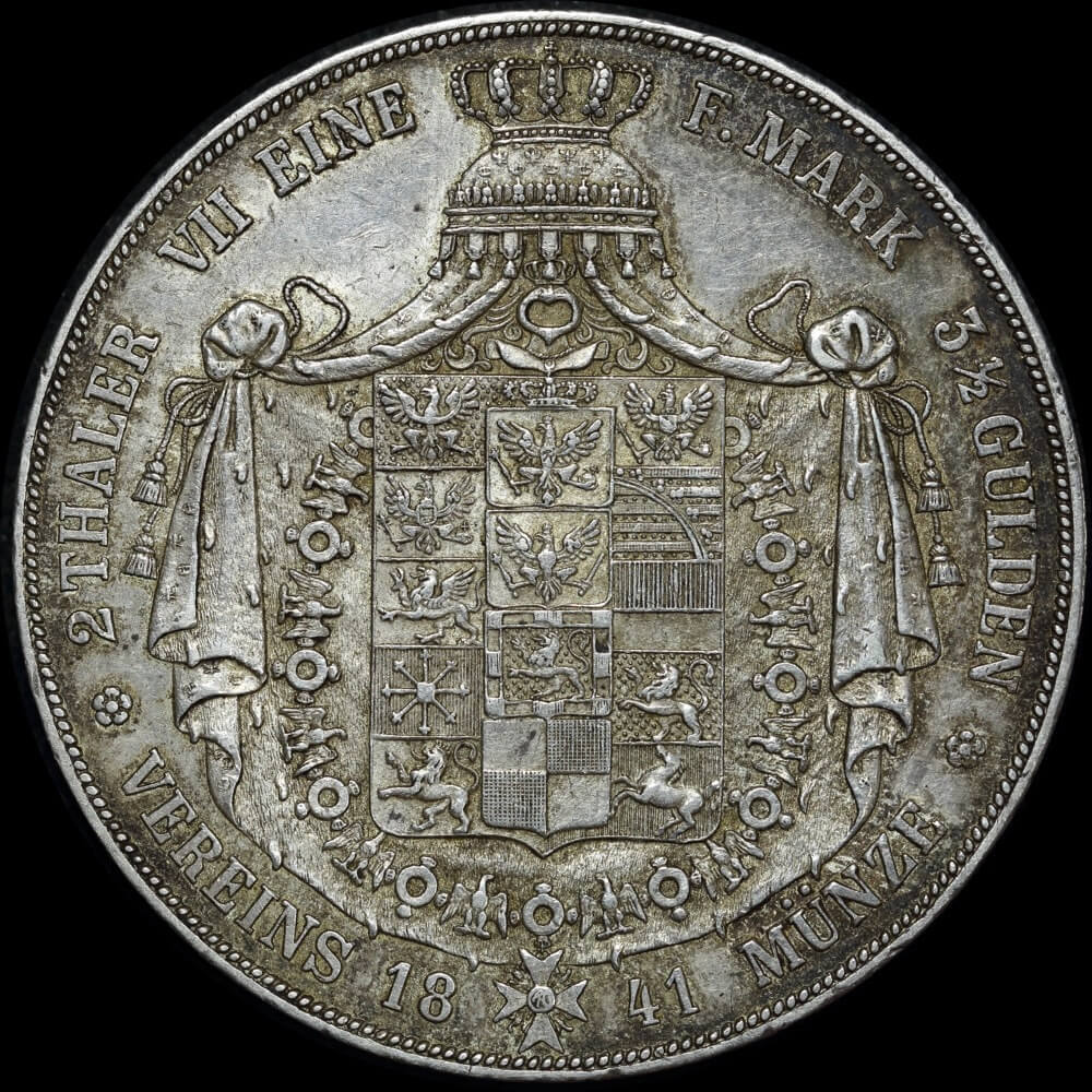 German States (Prussia) 1841-A Silver 2 1/2 Thaler KM#440.1 good VF