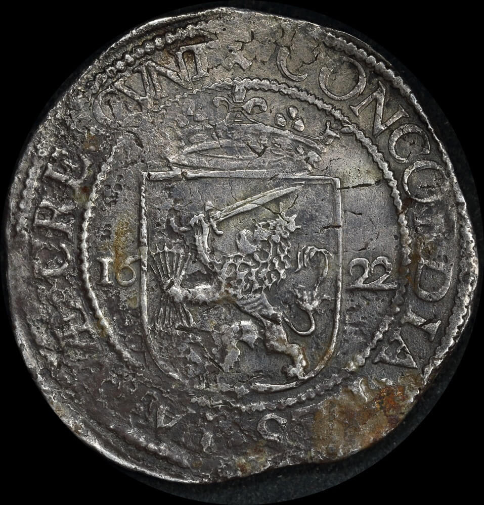 Netherlands (Gelderland) 1622 Silver Rijksdaalder Dav# 4828 ex Batavia shipwreck Very Fine