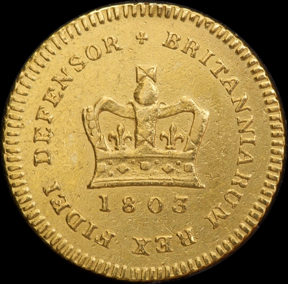1803 Gold Third Guinea George III S#3739 good VF product image