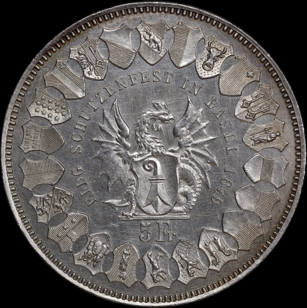 Switzerland 1879 Silver Shooting Thaler - Basel X# S14 Choice Uncirculated product image