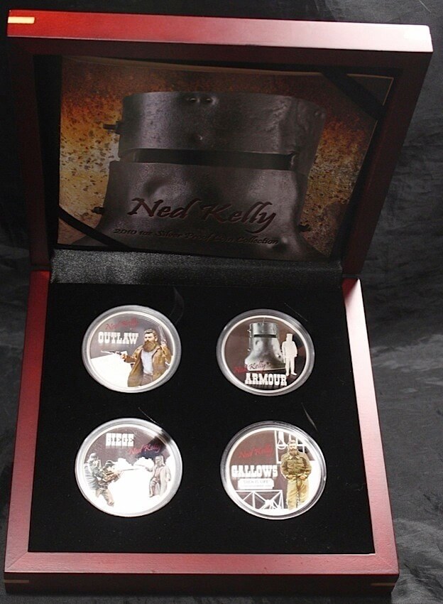 Tuvalu 2010 Silver 4 Coin Proof Set Ned Kelly product image