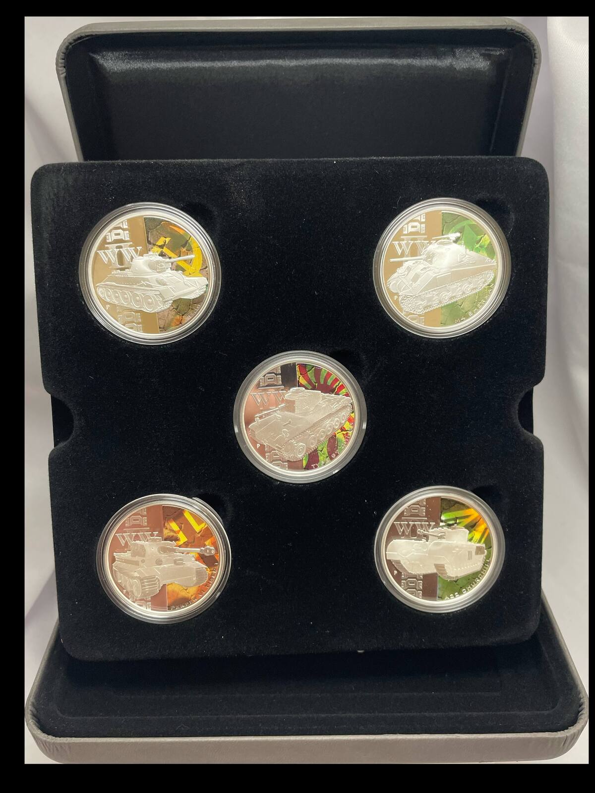 Tuvalu Silver Five Coin Set 2010 Famous Tanks WWII product image