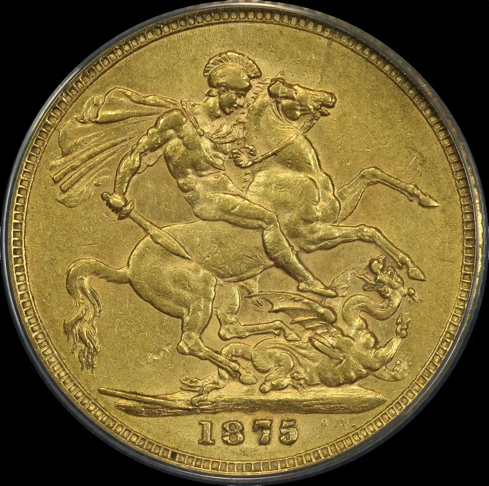 1875 Sydney Mint Young Head Sovereign ANACS AU53