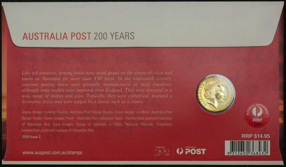 2009 1 Dollar PNC Australia Post 200 Years