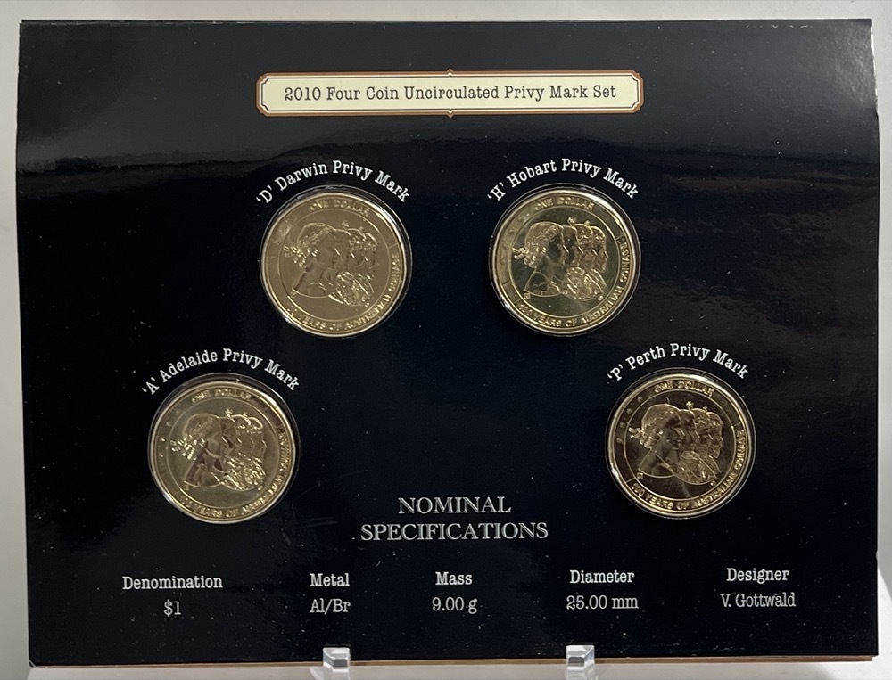 2010 4 Coin Privy Mark Set 100 Years of Coinage