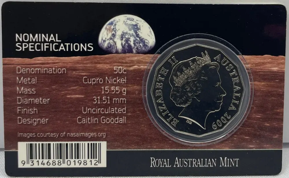 2009 50 Cent Uncirculated Coin Moon Landing