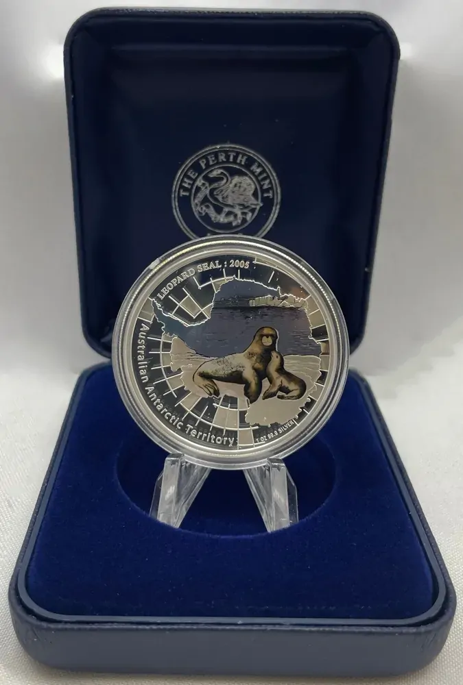 2005 Silver 1 Ounce Proof Antarctic Territory Leopard Seal