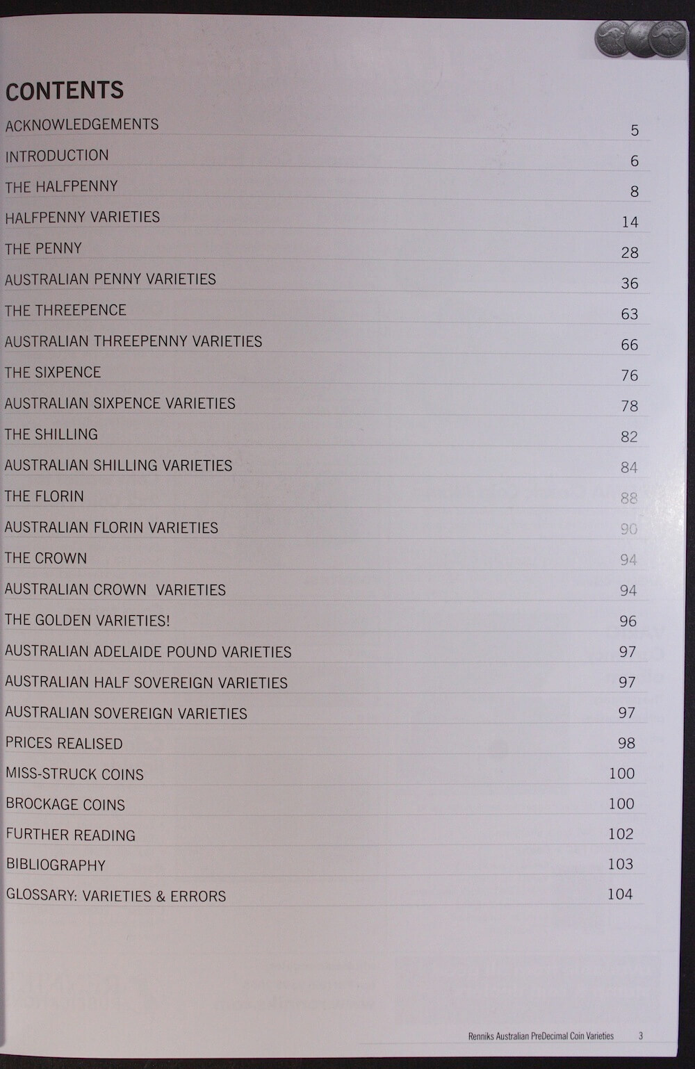 Renniks Australian Pre-Decimal Coin Varieties Book 3rd Edition