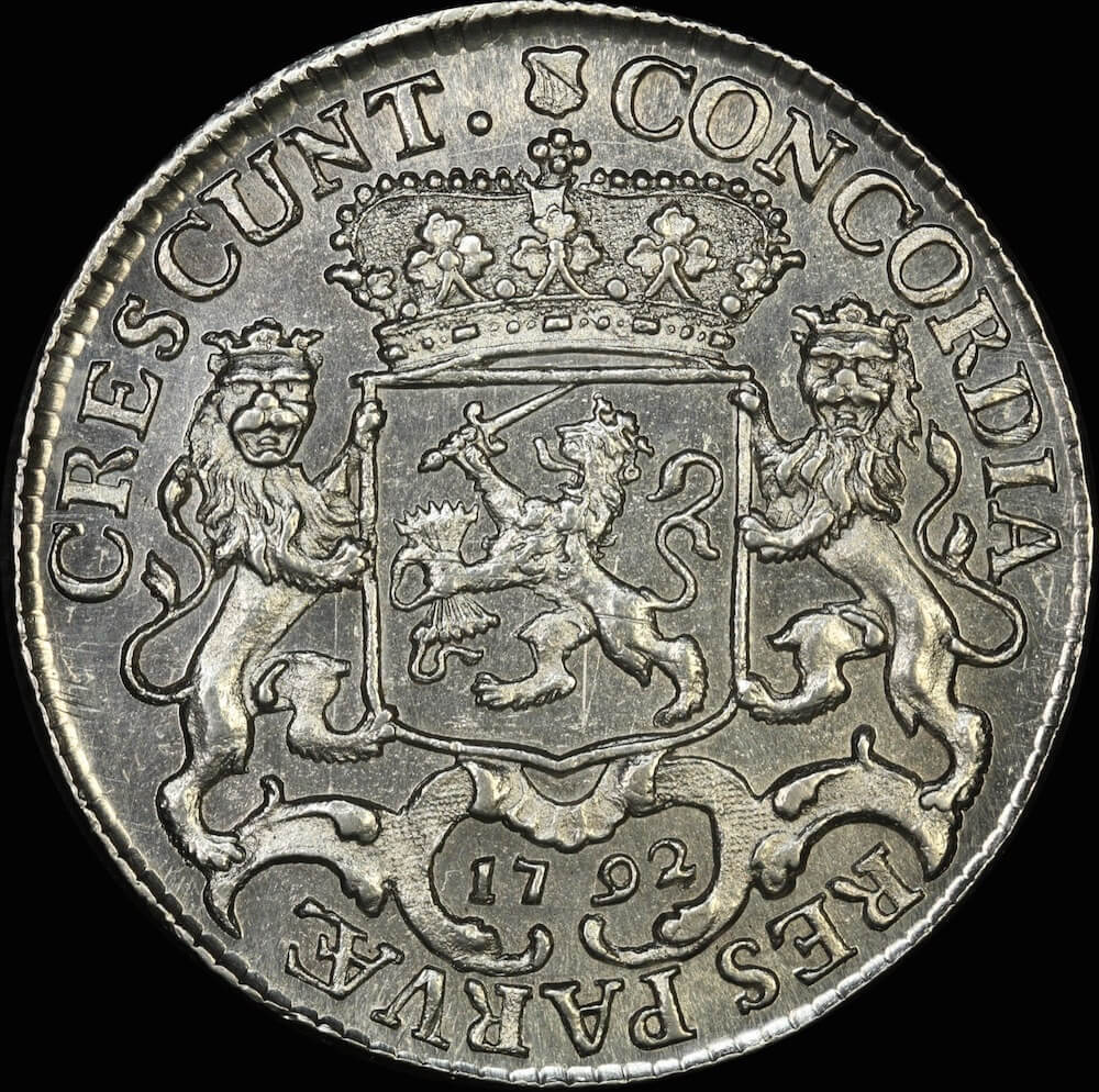 Netherlands (Utrecht) 1792 Silver 1/2 Rider Delm# 1055 about Unc