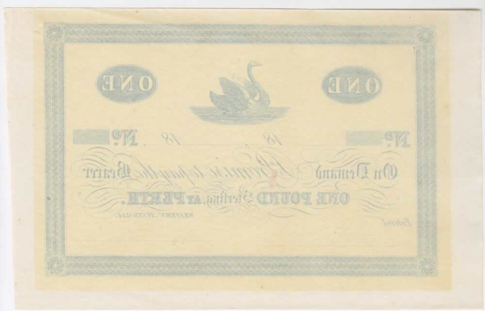 George Shenton Unissued One Pound Trader's Note Ca 1865 Extremely Fine