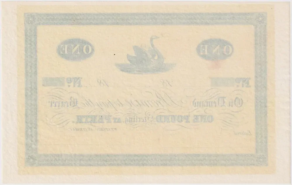 George Shenton Unissued One Pound Trader's Note Ca 1865 Extremely Fine