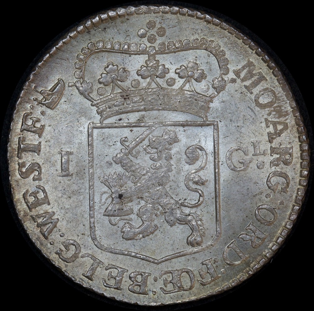 Netherlands (West Friesland) 1762 Silver Guilder Choice Uncirculated product image