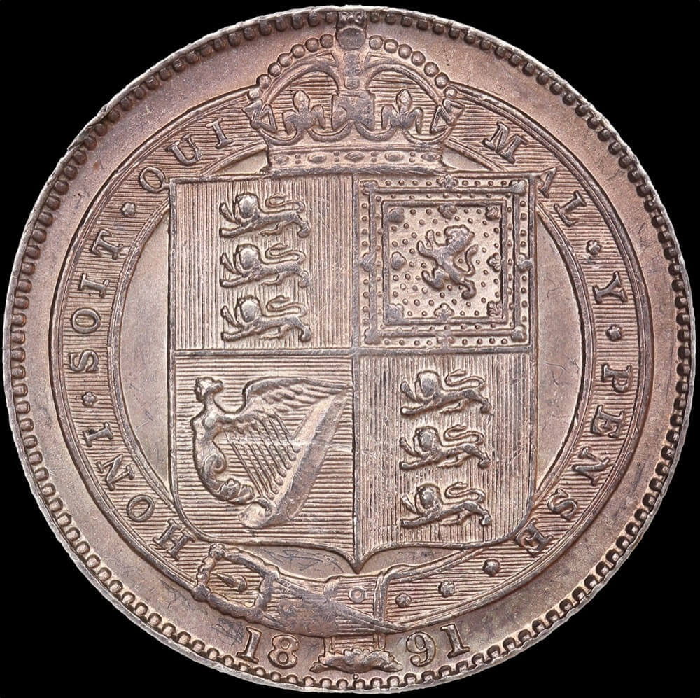 1891 Silver Shilling S#3927 about Unc product image