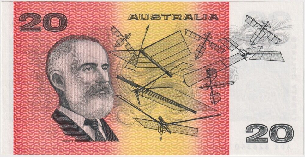 1993 $20 Note ADK Last Paper Prefix Fraser/Evans R415L about Uncirculated