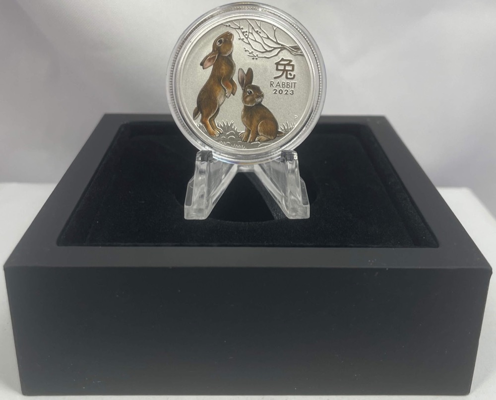 2023 Silver Lunar 1/2oz Coloured Proof Coin Series III Rabbit product image