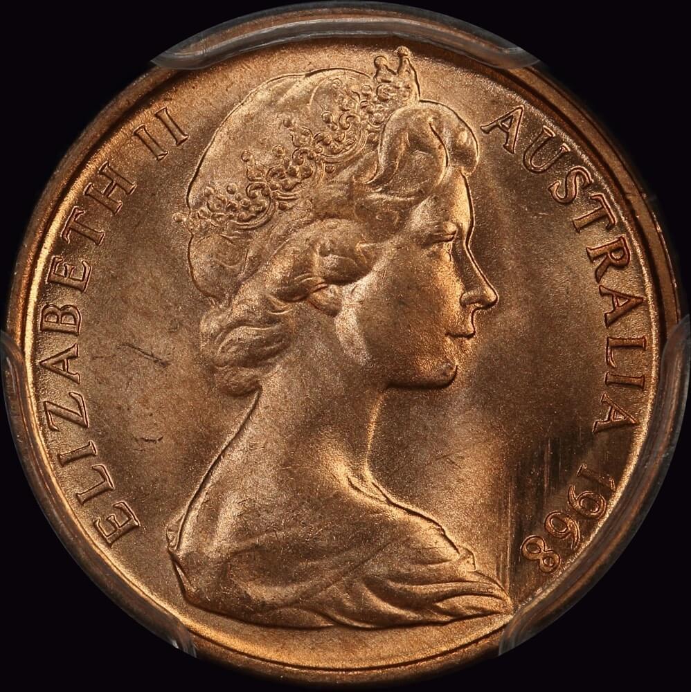 1968 One Cent Melbourne Mint PCGS MS66RD