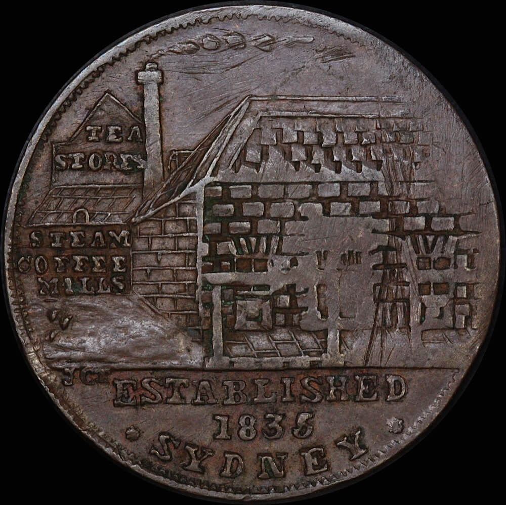 1852 Peek & Campbell Copper Halfpenny Token about EF