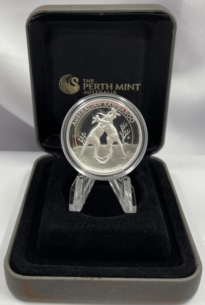 2010 Silver One Ounce Proof Coin High Relief Kangaroo product image