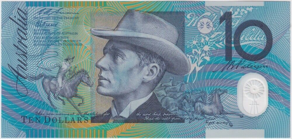 1994 $10 Note Fraser/Evans Grey Dobell AA94 First Prefix R316biF Uncirculated