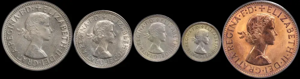 1958 5 Coin Proof Set PCGS PR64 ~ PR66