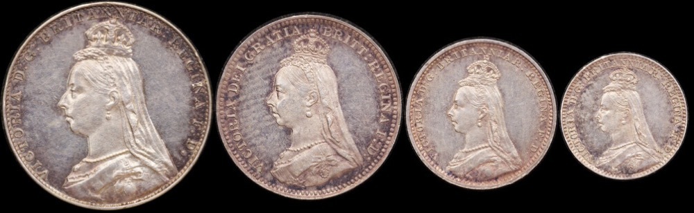 1890 Silver Maundy Coin Set Victoria S#3932 Uncirculated product image