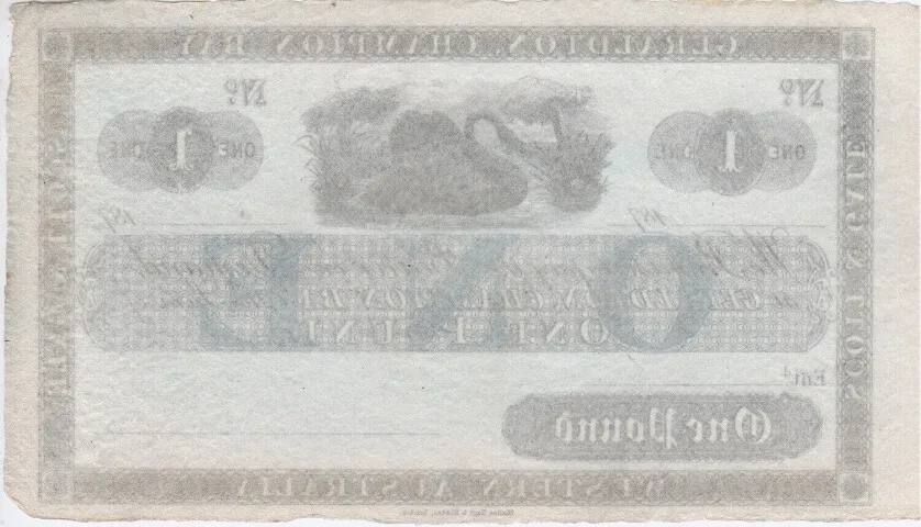 Unissued 1 Pound Note ca1870 Scott & Gale Champion Bay good EF