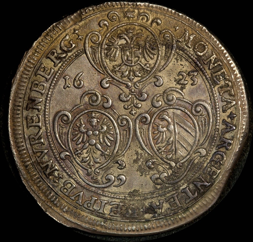 Germany (Nuremberg) 1623 Silver Taler ex Batavia shipwreck Dav# 5636 about EF