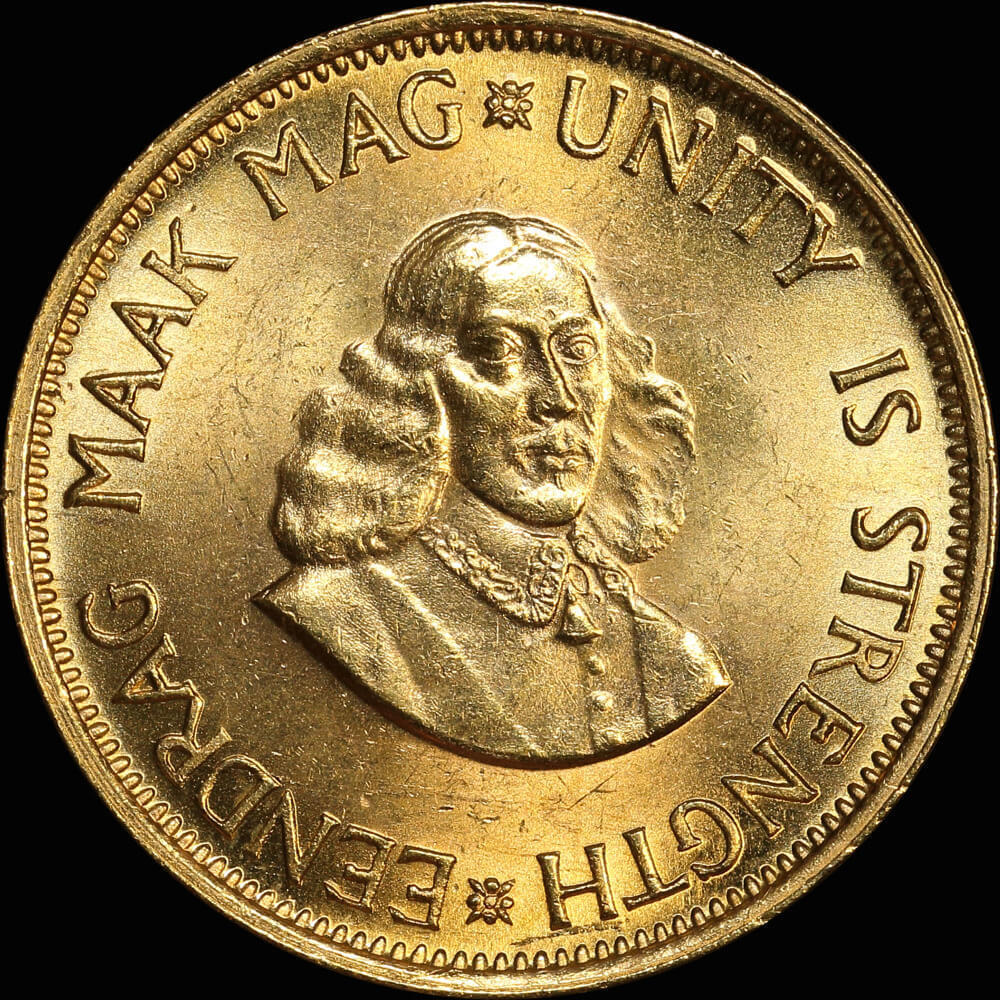 South Africa 1966 Gold 2 Rand KM#64 Uncirculated product image