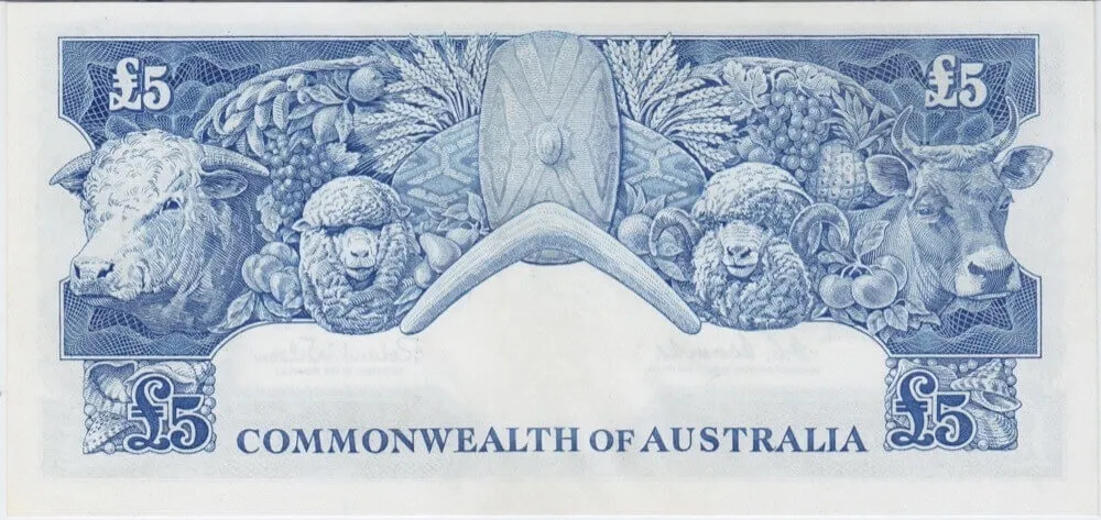 1960 Five Pound TD/09 Last Prefix Coombs/Wilson R50L PCGS Choice Unc 64