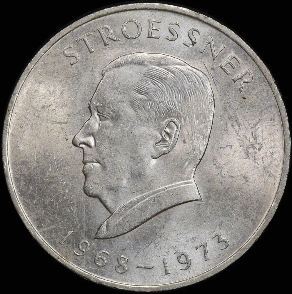 Paraguay 1973 Silver 300 Guaranties KM#29 Uncirculated product image